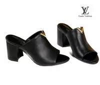 nouvelle collection louis vuitton pour mulher slipper broad talon 7cm noir